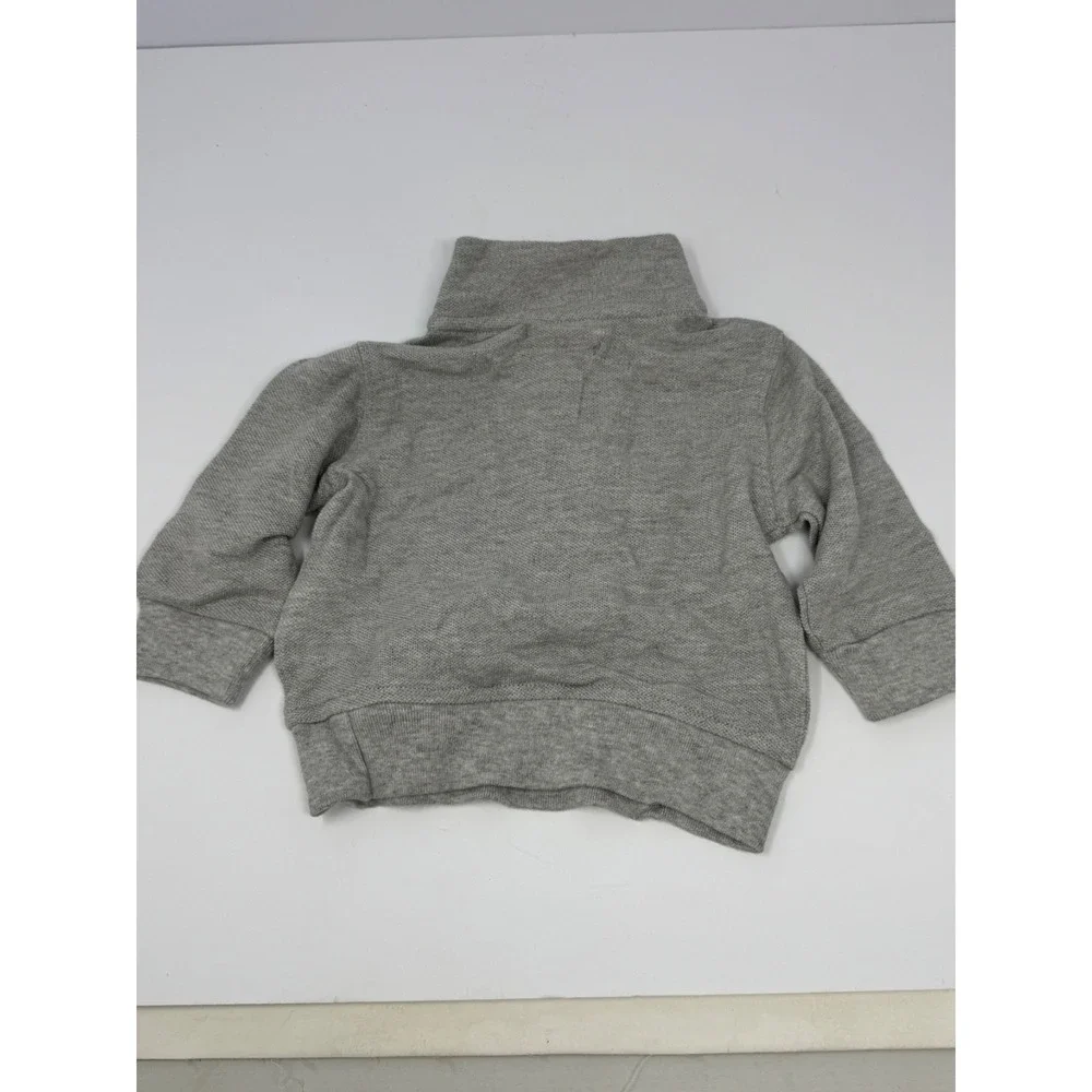 NWT Ralph Lauren Baby Size 18 Month Gray Quarter Zip Pullover Sweatshirt Top M8